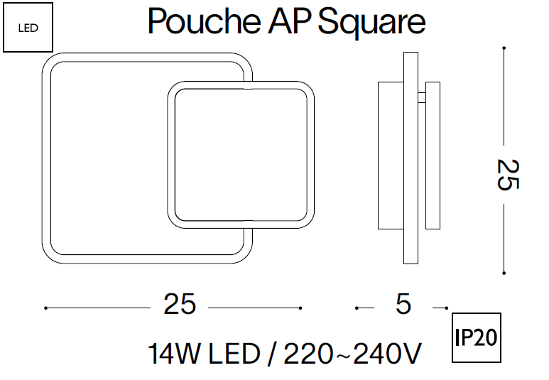 Aplica POUCHE AP SQUARE, 259352
