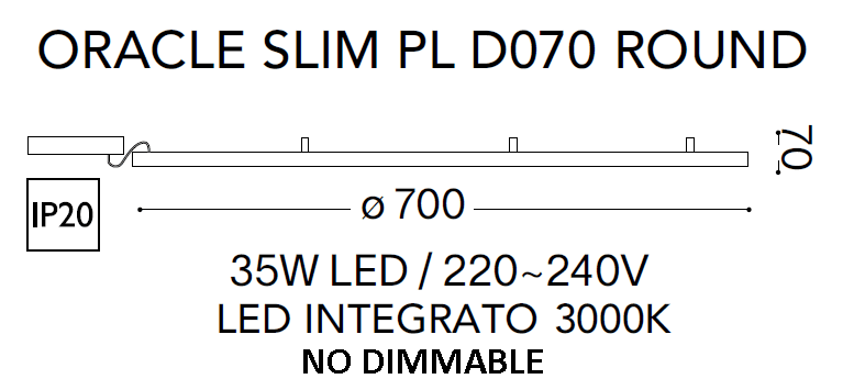 ORACLE SLIM PL D070 ROUND WH 3000K, 265995