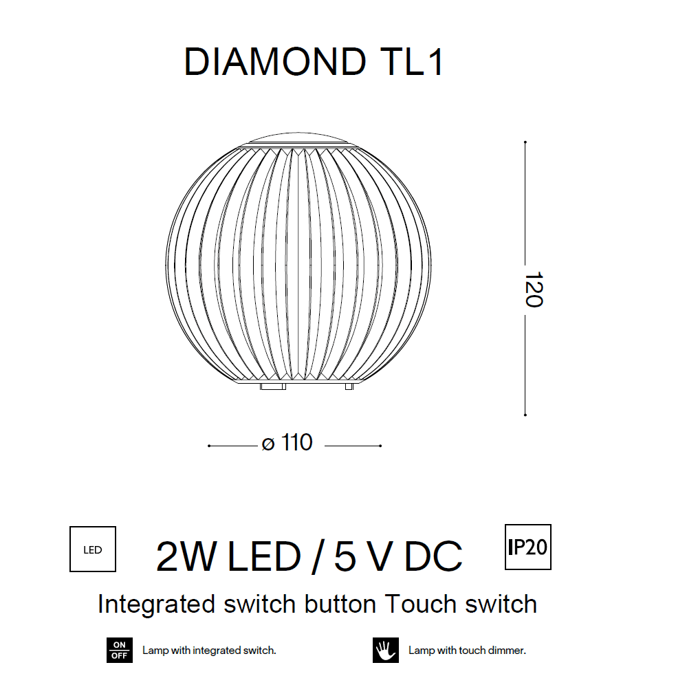 Veioza DIAMOND TL1 LED